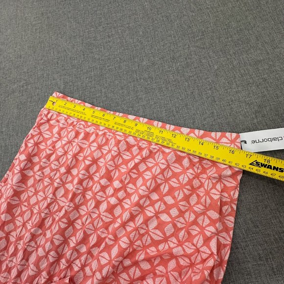 New! Liz Claiborne Skirt Large Rayon & Spandex Elastic Waist Coral Geo‎ MSRP $37 - Picture 7 of 10